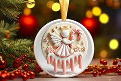 Round Christmas Ornament Sublimation|Clipart Product Image 2