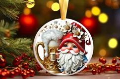Round Christmas Ornament Sublimation|Clipart Product Image 2