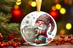 Round Christmas Ornament Sublimation|Clipart Product Image 2