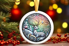 Round Christmas Ornament Sublimation|Clipart Product Image 2