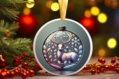 Round Christmas Ornament Sublimation|Clipart Product Image 2