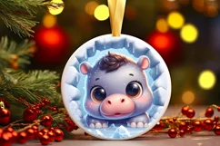 Round Christmas Ornament Sublimation|Clipart Product Image 1