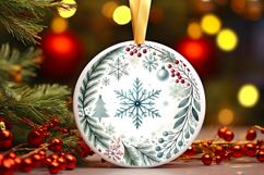 Round Christmass Ornament PNG Product Image 1