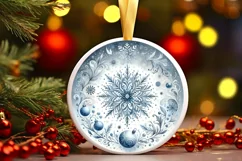 Round Christmas Ornament Sublimation|Clipart Product Image 1