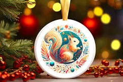 Round Christmas Ornament Sublimation|Clipart Product Image 1