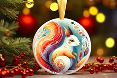 Round Christmas Ornament Sublimation|Clipart Product Image 1