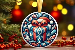 Round Christmas Ornament Sublimation|Clipart Product Image 1