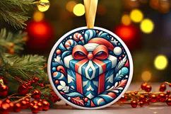 Round Christmass Ornament PNG Product Image 1