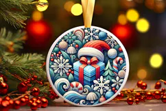Round Christmass Ornament PNG Product Image 1