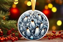Round Christmas Ornament Sublimation|Clipart Product Image 1