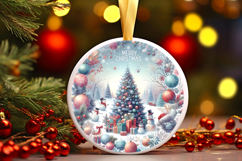 Round Christmass Ornament PNG Product Image 1