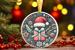 Round Christmas Ornament Sublimation|Clipart Product Image 2