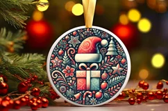 Round Christmas Ornament Sublimation|Clipart Product Image 2