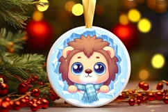 Round Christmas Ornament Sublimation|Clipart Product Image 2