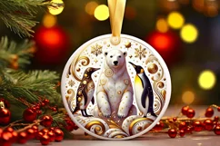 Round Christmas Ornament Sublimation|Clipart Product Image 1