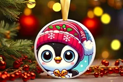 Round Christmas Ornament Sublimation|Clipart Product Image 2