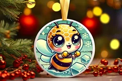 Round Christmas Ornament Sublimation|Clipart Product Image 2