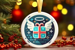 Round Christmas Ornament Sublimation|Clipart Product Image 2