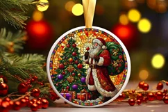 Round Christmas Ornament Sublimation|Clipart Product Image 1