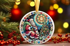 Round Christmas Ornament Sublimation|Clipart Product Image 1
