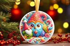 Round Christmas Ornament Sublimation|Clipart Product Image 1
