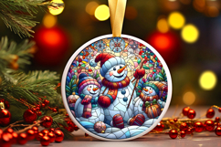 Round Christmass Ornament PNG Product Image 1
