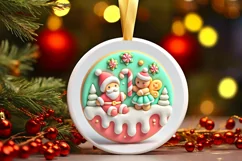 Round Christmas Ornament Sublimation|Clipart Product Image 2