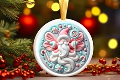 Round Christmas Ornament Sublimation|Clipart Product Image 2