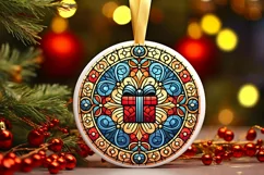 Round Christmas Ornament Sublimation|Clipart Product Image 1