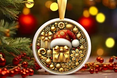 Round Christmas Ornament Sublimation|Clipart Product Image 2