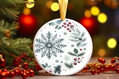 Round Christmas Ornament Sublimation|Clipart Product Image 3