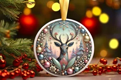 Round Christmas Ornament Sublimation|Clipart Product Image 1
