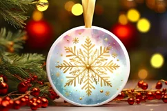 Round Christmas Ornament Sublimation|Clipart Product Image 1