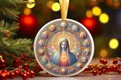 Round Christmas Ornament Sublimation|Clipart Product Image 1