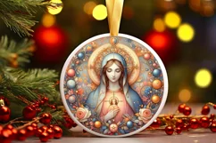 Round Christmas Ornament Sublimation|Clipart Product Image 1