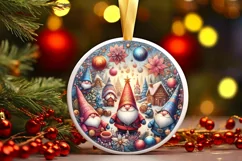 Round Christmas Ornament Sublimation|Clipart Product Image 1