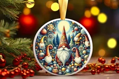 Round Christmas Ornament Sublimation|Clipart Product Image 1