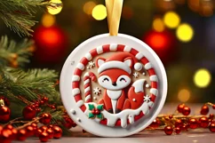 Round Christmas Ornament Sublimation|Clipart Product Image 2