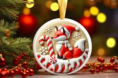 Round Christmas Ornament Sublimation|Clipart Product Image 2