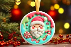Round Christmas Ornament Sublimation|Clipart Product Image 2