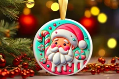 Round Christmas Ornament Sublimation|Clipart Product Image 2