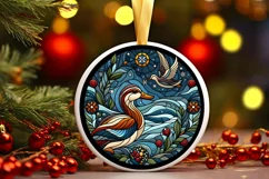 Round Christmas Ornament Sublimation|Clipart Product Image 1