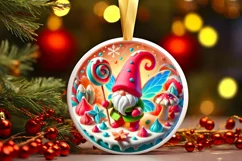 Round Christmas Ornament Sublimation|Clipart Product Image 2
