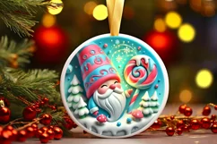 Round Christmas Ornament Sublimation|Clipart Product Image 2