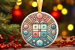 Round Christmas Ornament Sublimation|Clipart Product Image 2