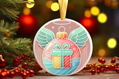 Round Christmas Ornament Sublimation|Clipart Product Image 2