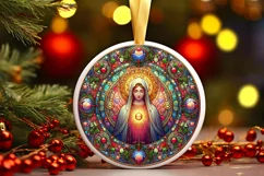 Round Christmas Ornament Sublimation|Clipart Product Image 1