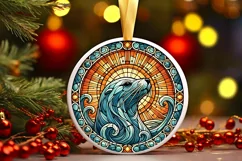 Round Christmas Ornament Sublimation|Clipart Product Image 2
