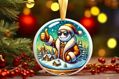 Round Christmas Ornament Sublimation|Clipart Product Image 2