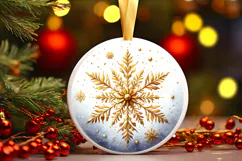 Round Christmass Ornament PNG Product Image 1